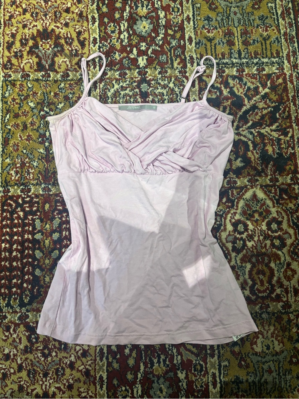 Soft Pink Wrap-Front Camisole with Adjustable Straps